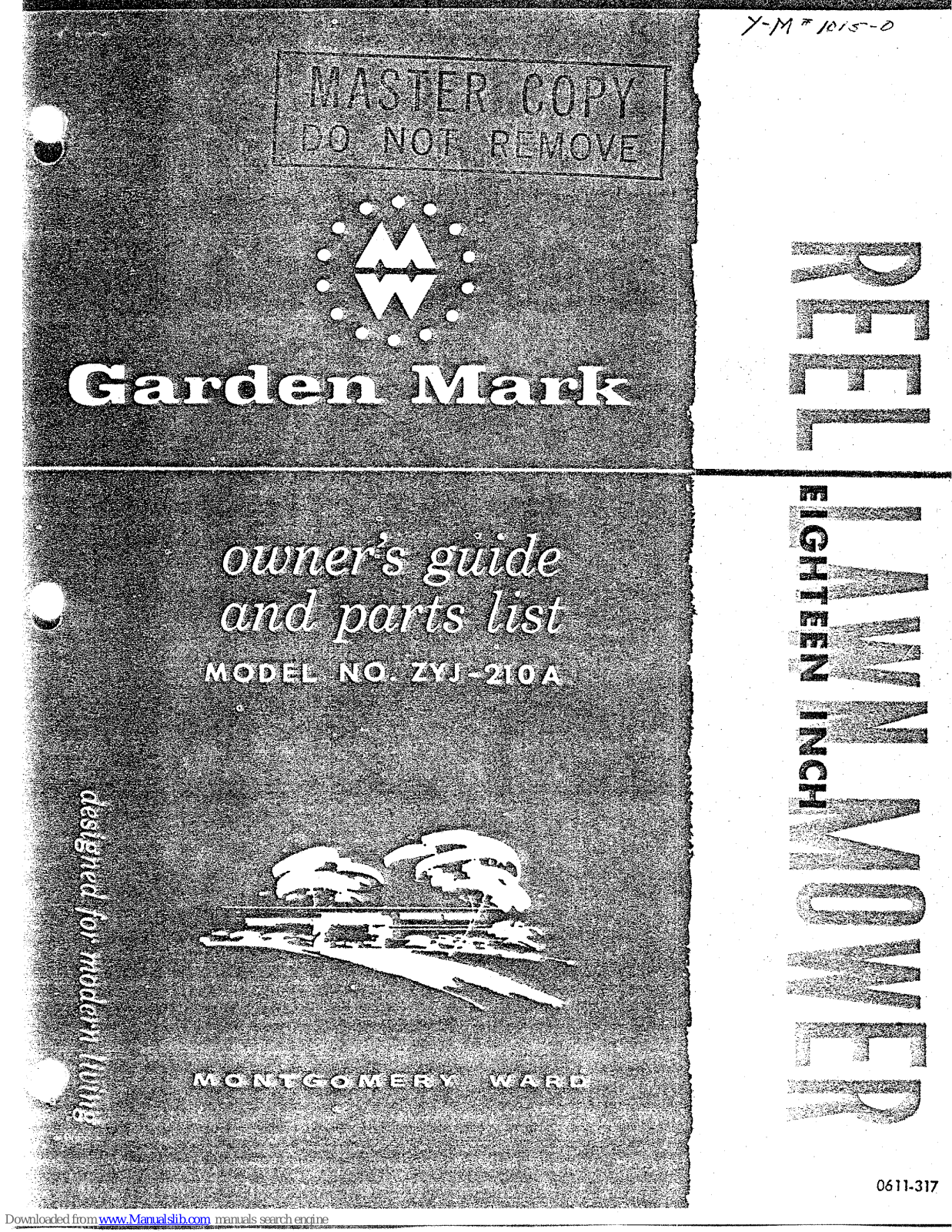 Wards Garden Mark ZYJ-210A Owner's Manual And Parts List