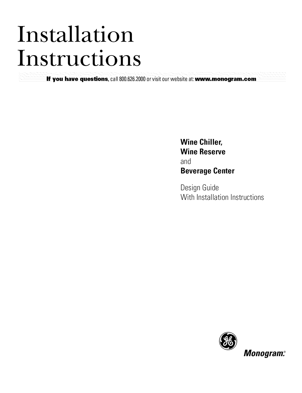 GE ZDBC240NABS, ZDBC240NBBS, ZDBR240PABS, ZDWC240NABS, ZDWC240NBBS Installation Guide - ManualMachine.com