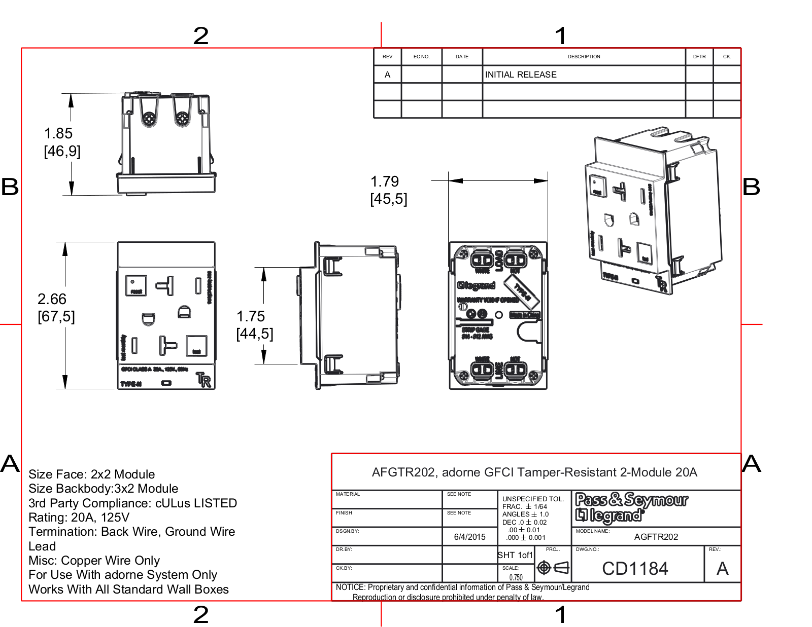 Legrand KBHP1340 Dimensions - ManualMachine.com