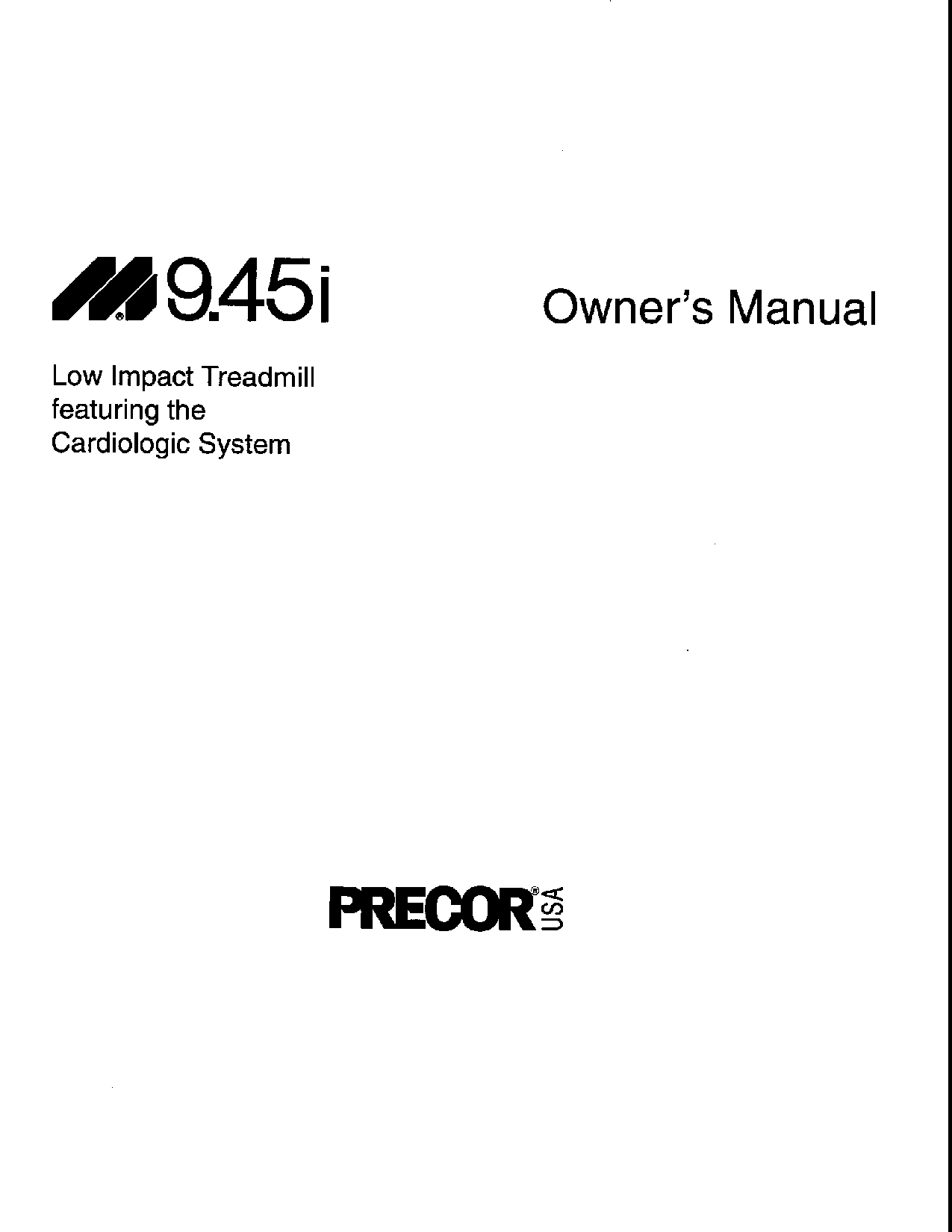 Precor M9.45i User Manual