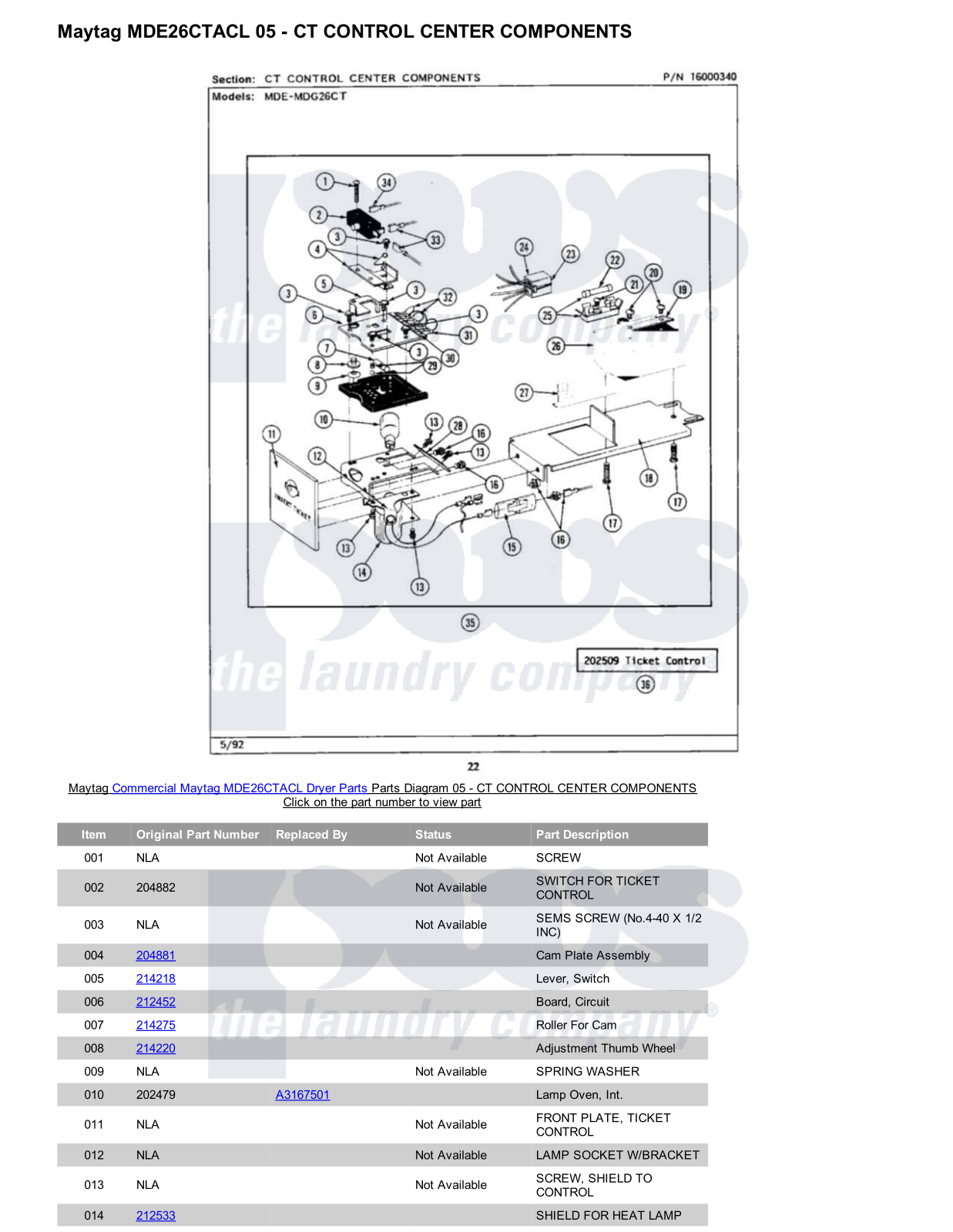 Maytag MDE26CTACL Parts Diagram