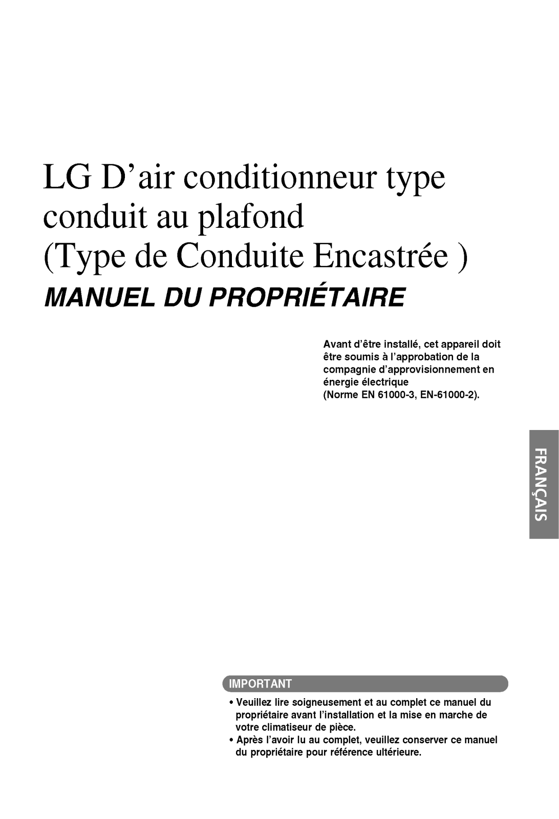 LG MB12AHB User Manual