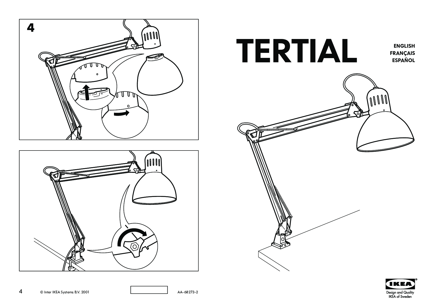 IKEA TERTIAL WORK LAMP User Manual