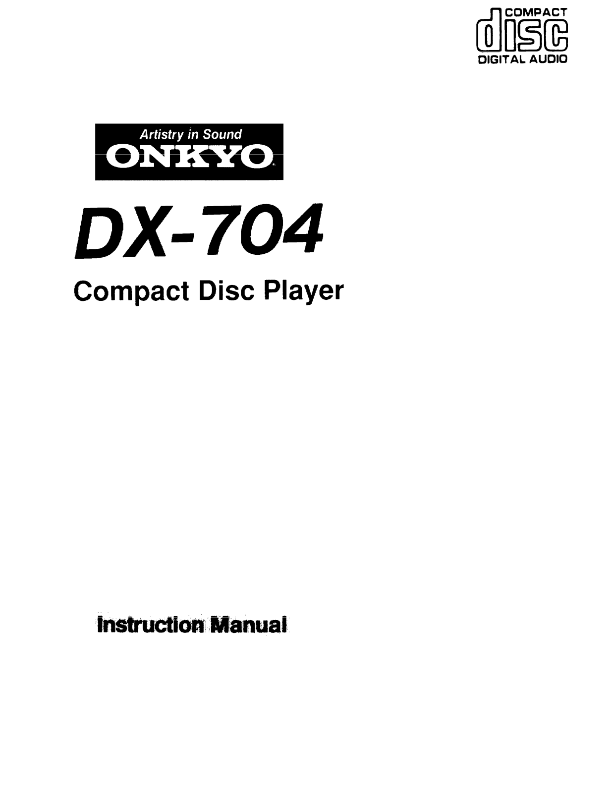 Onkyo DX-704 Instruction Manual