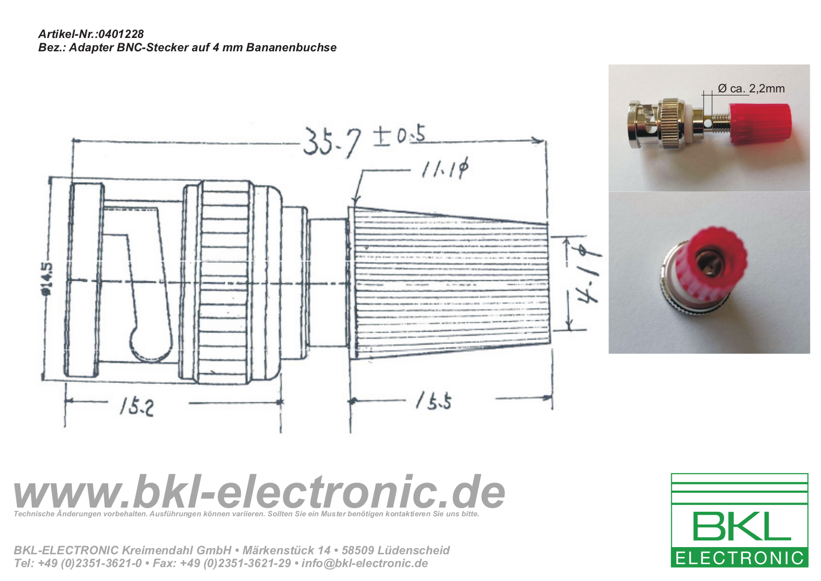 BKL BNC 0401228 Datasheet - ManualMachine.com
