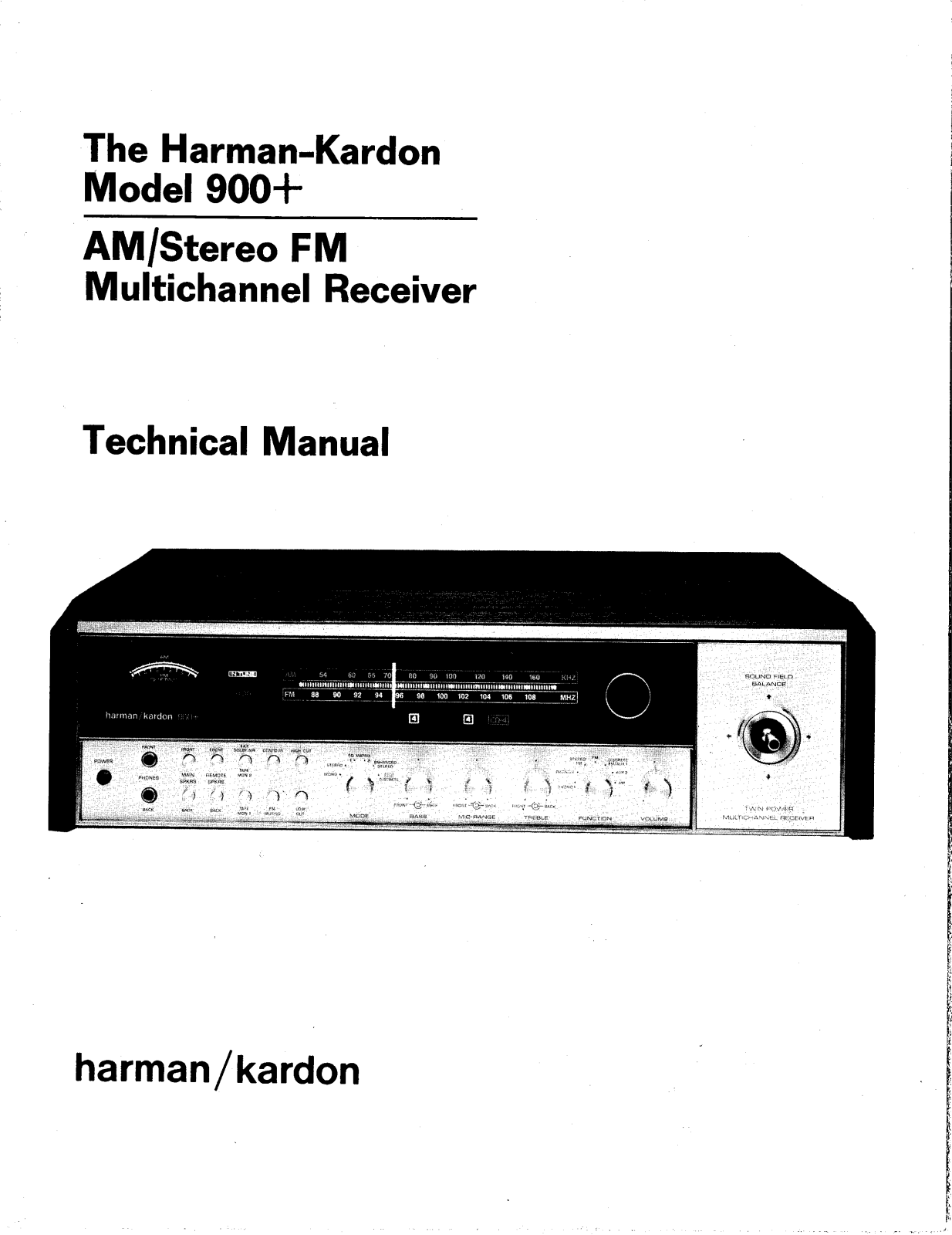 Harman Kardon 900, 900 plus Service manual