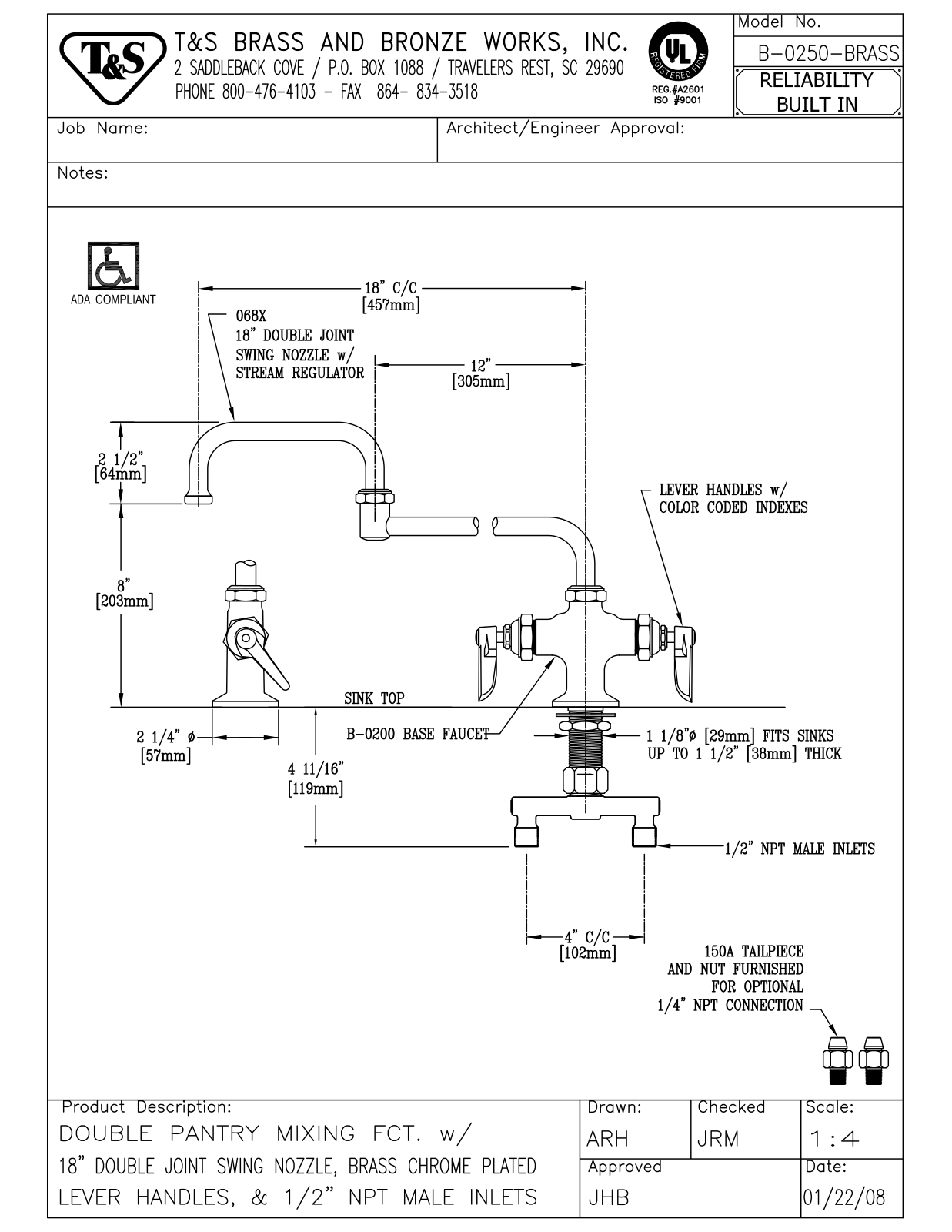 T & S Brass & Bronze Works B-0250 General Manual