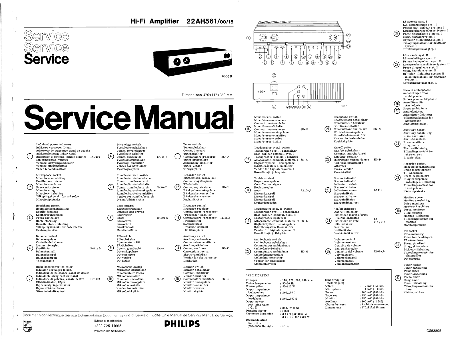 Philips 22-AH-561 Service Manual