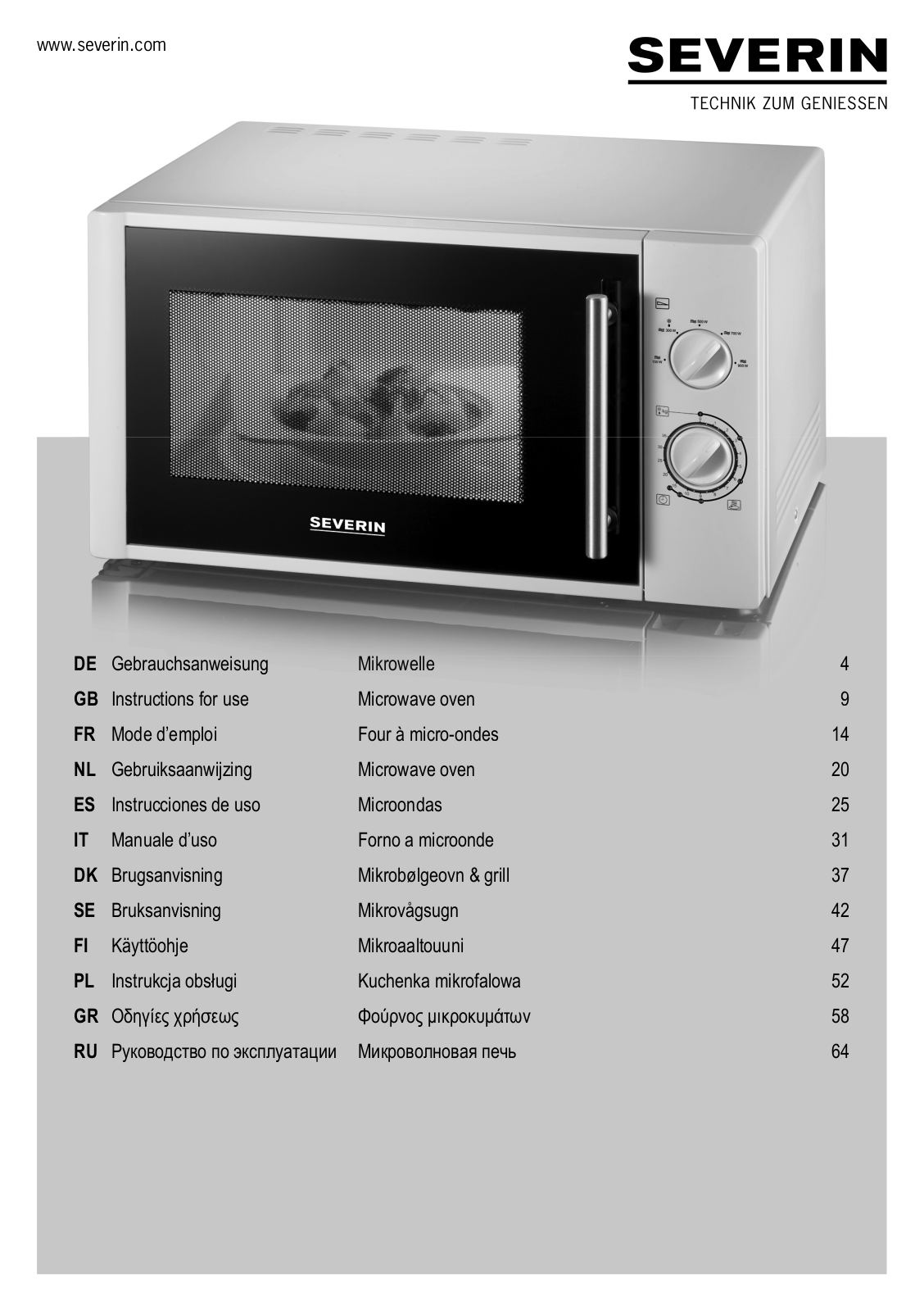 Severin MW 7873 User Manual