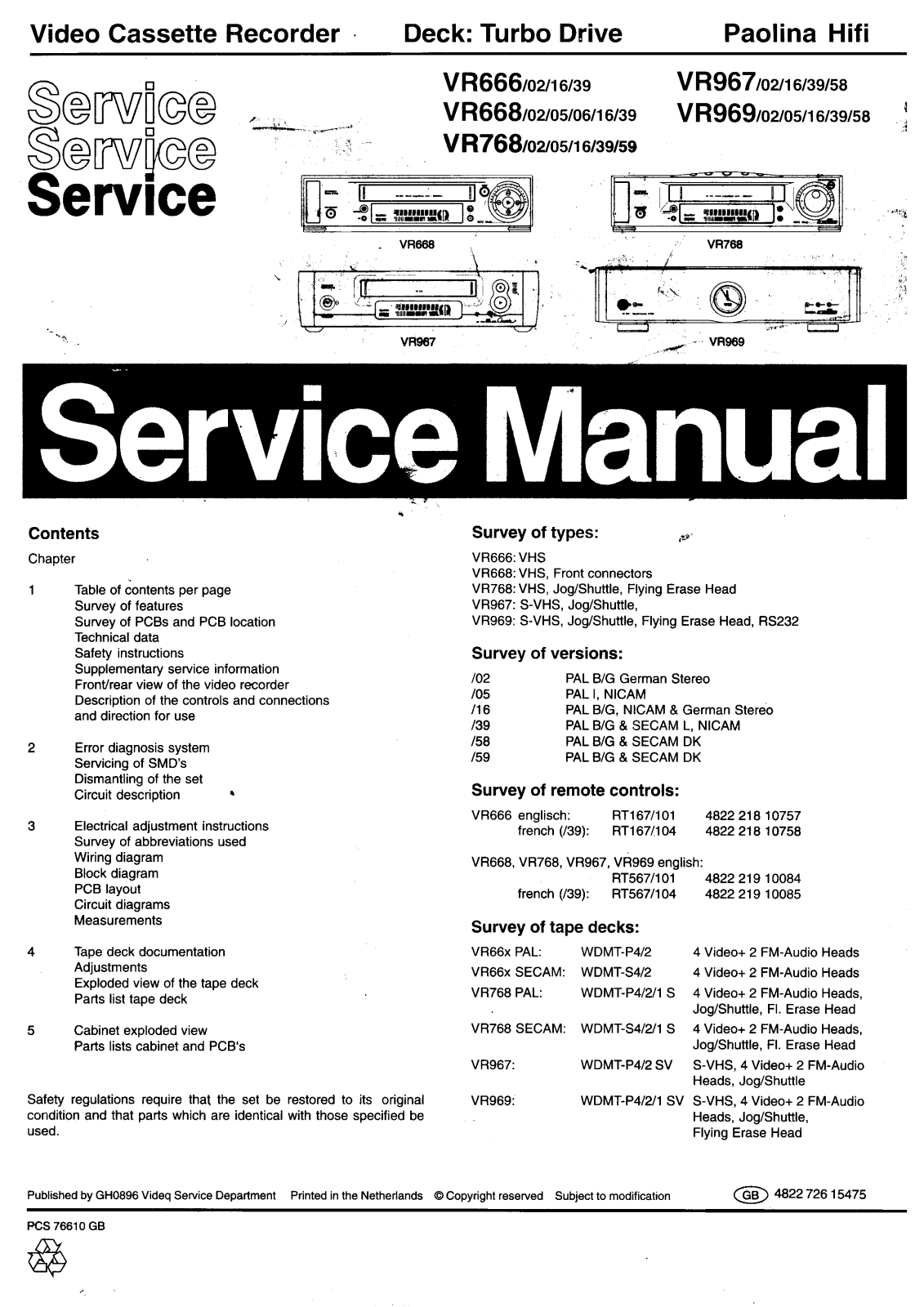 Philips Paolina HI-FI Service Manual