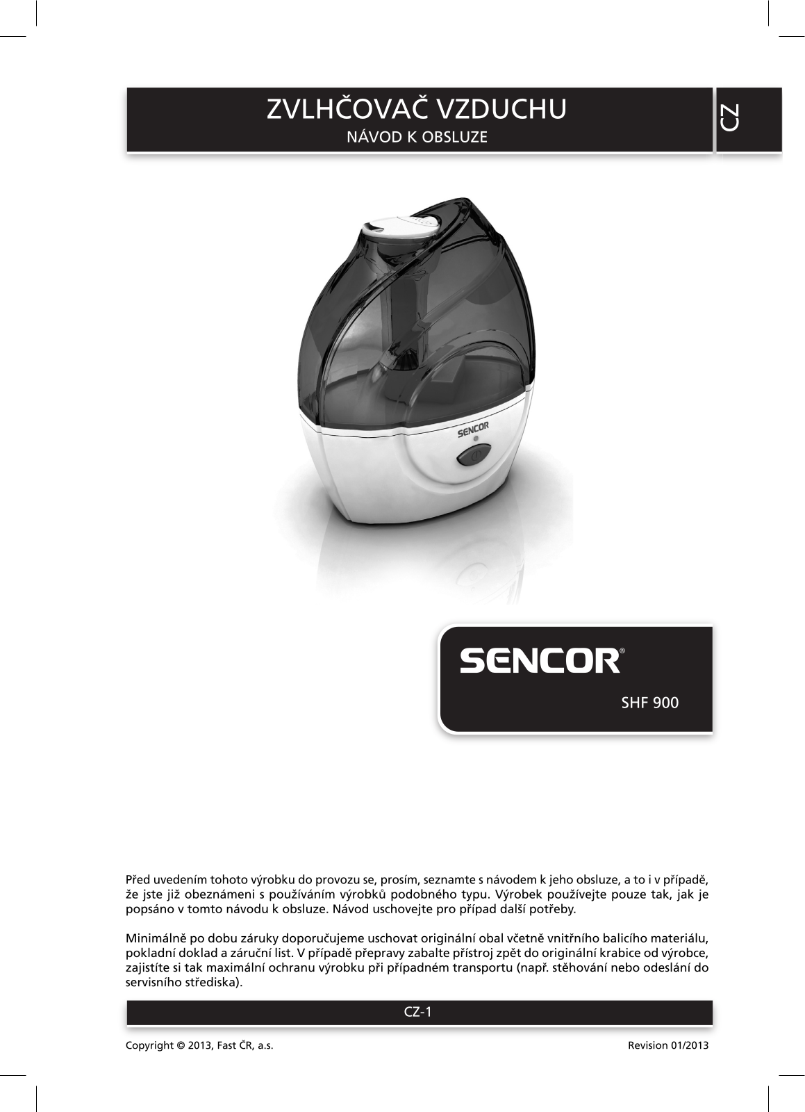 Sencor SHF 900 User Manual