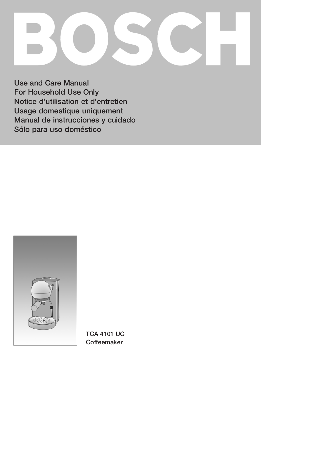 Bosch TCA 4101 UC User Manual