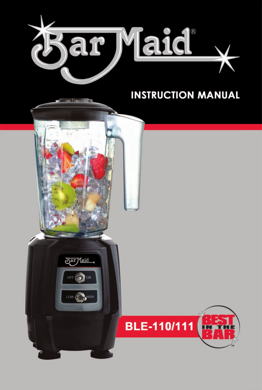 Bar Maid BLE-110, BLE-111 Installation Manual