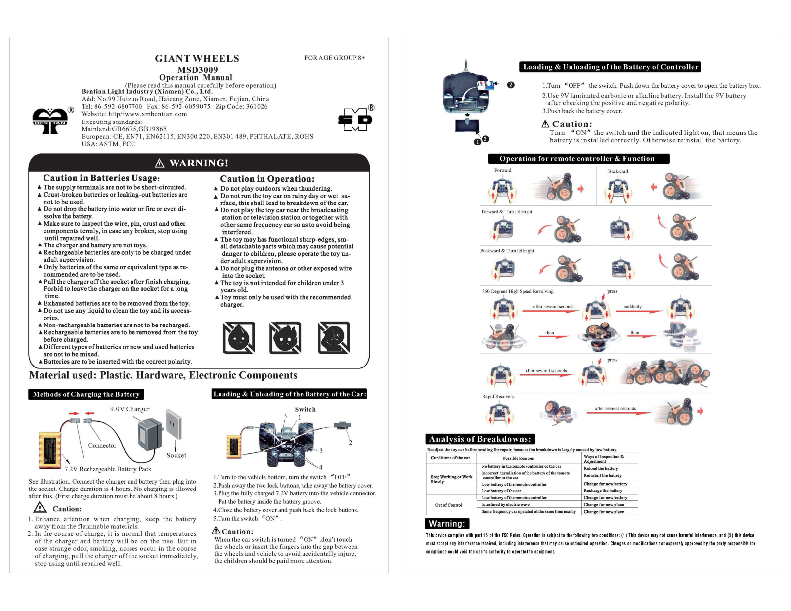 Meisida Electronic Toys MSD30091989 Users Manual