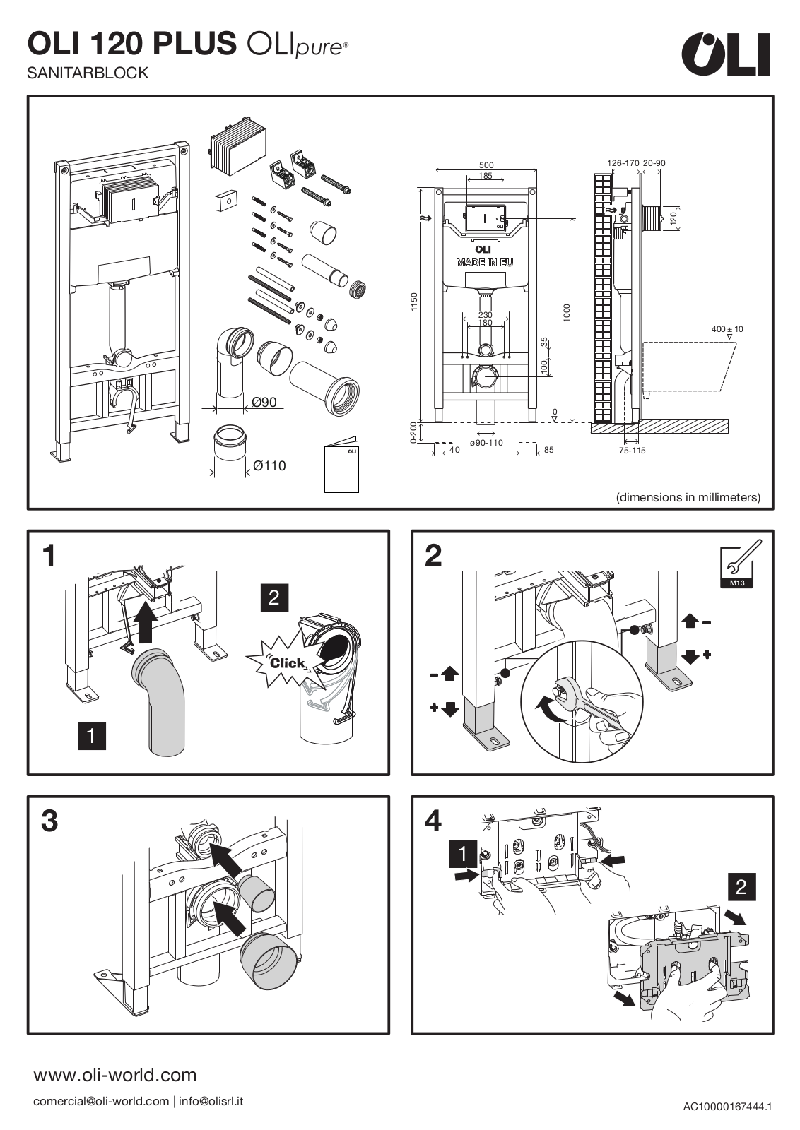 OLI 120 PLUS SANITARBLOCK Installation guide