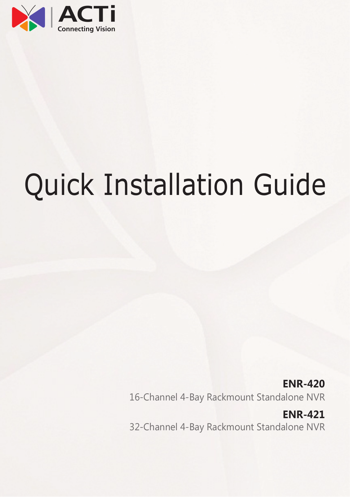 ACTi ENR-421 Installation Guide