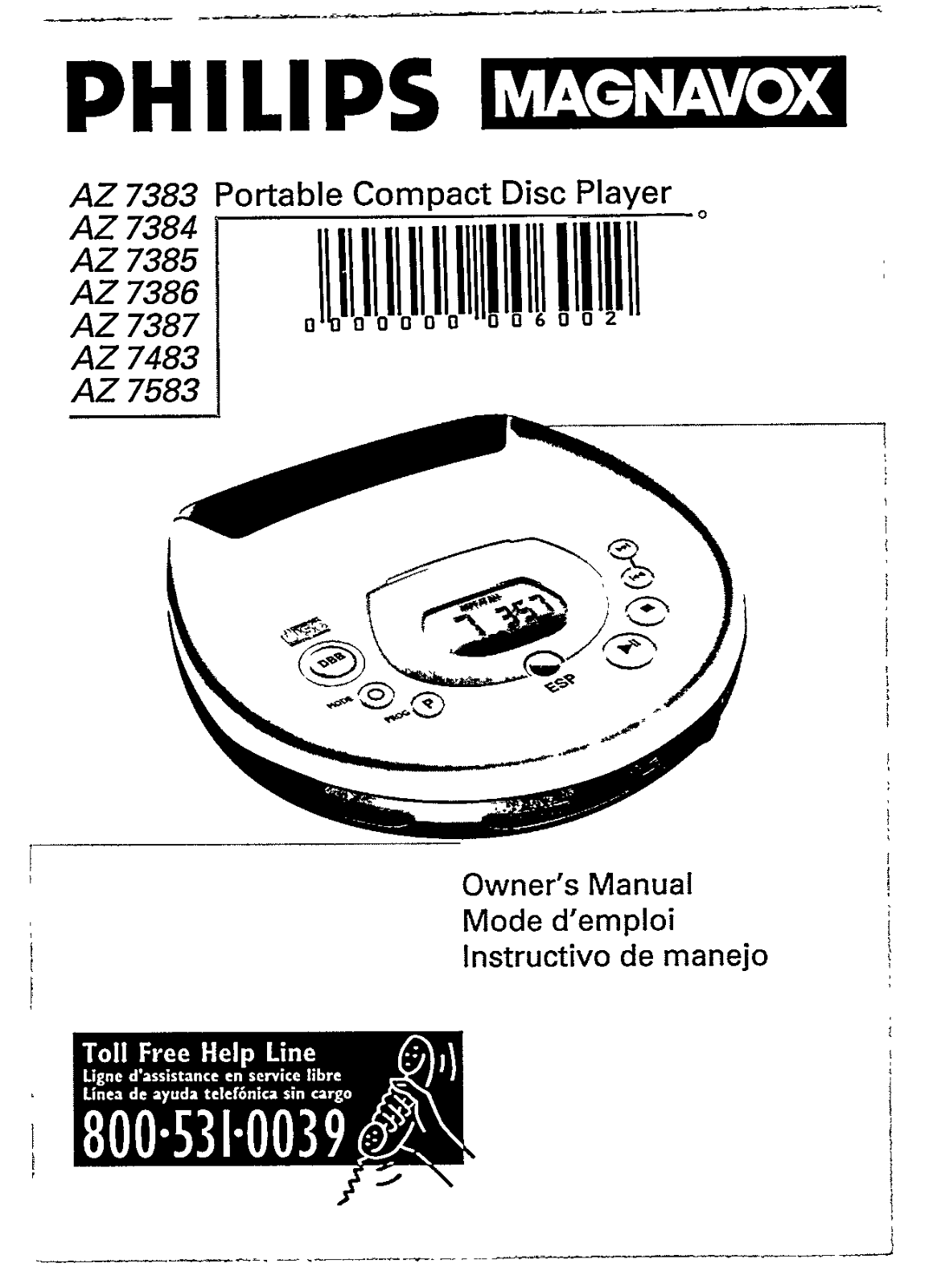 Philips AZ7387/00, AZ7385/00 User Manual