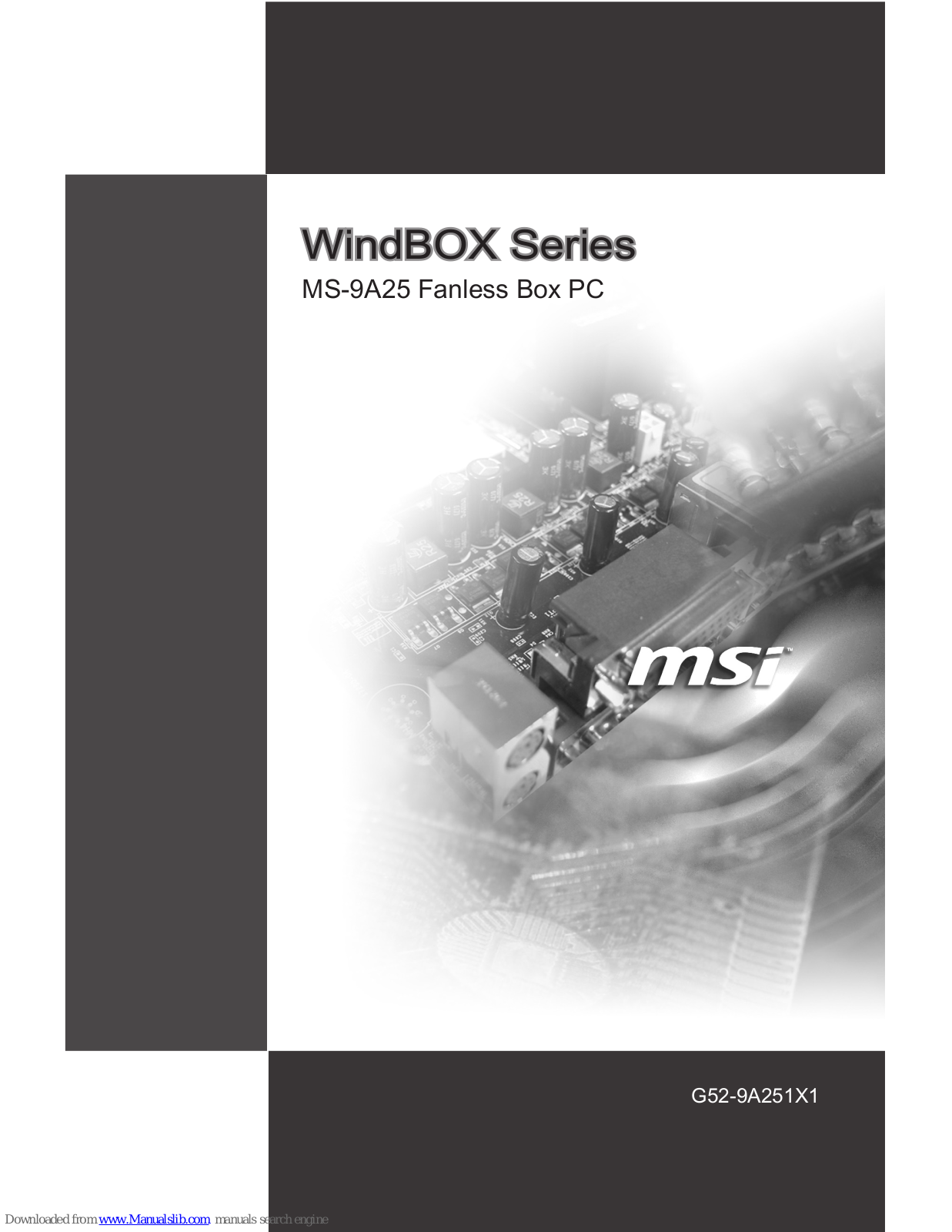 MSI WINDBOX - 1 GB RAM, WindBOX MS-9A25 User Manual