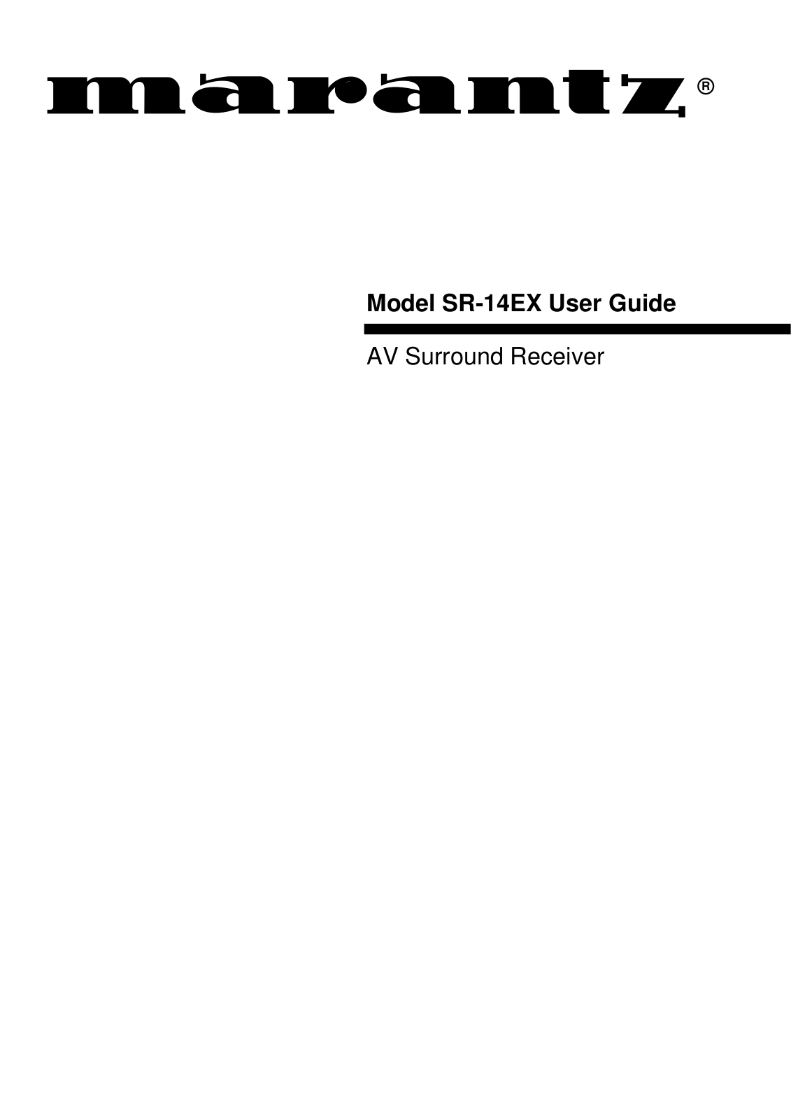 MARANTZ SR-14 User Manual