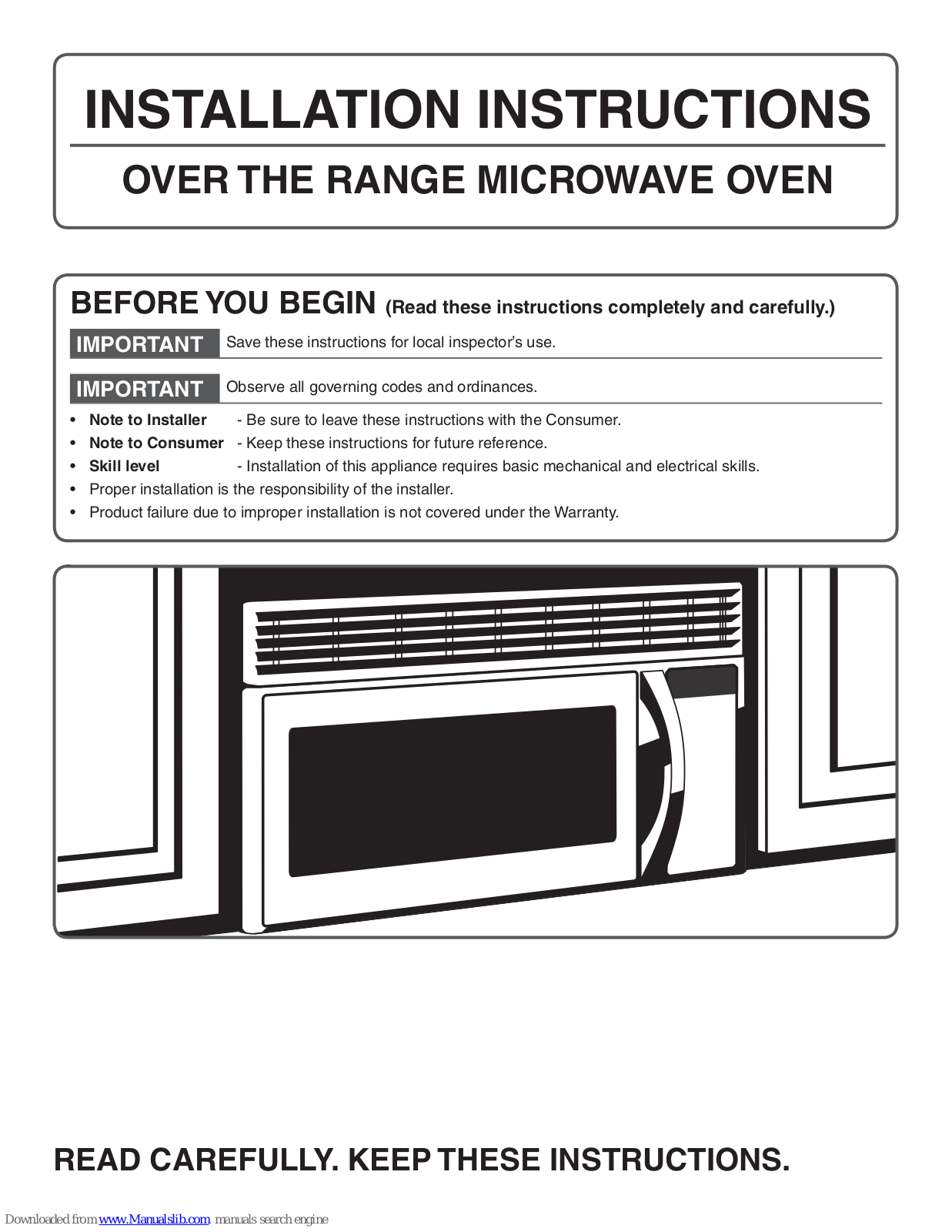 Frigidaire FMV158FM Installation Instructions Manual