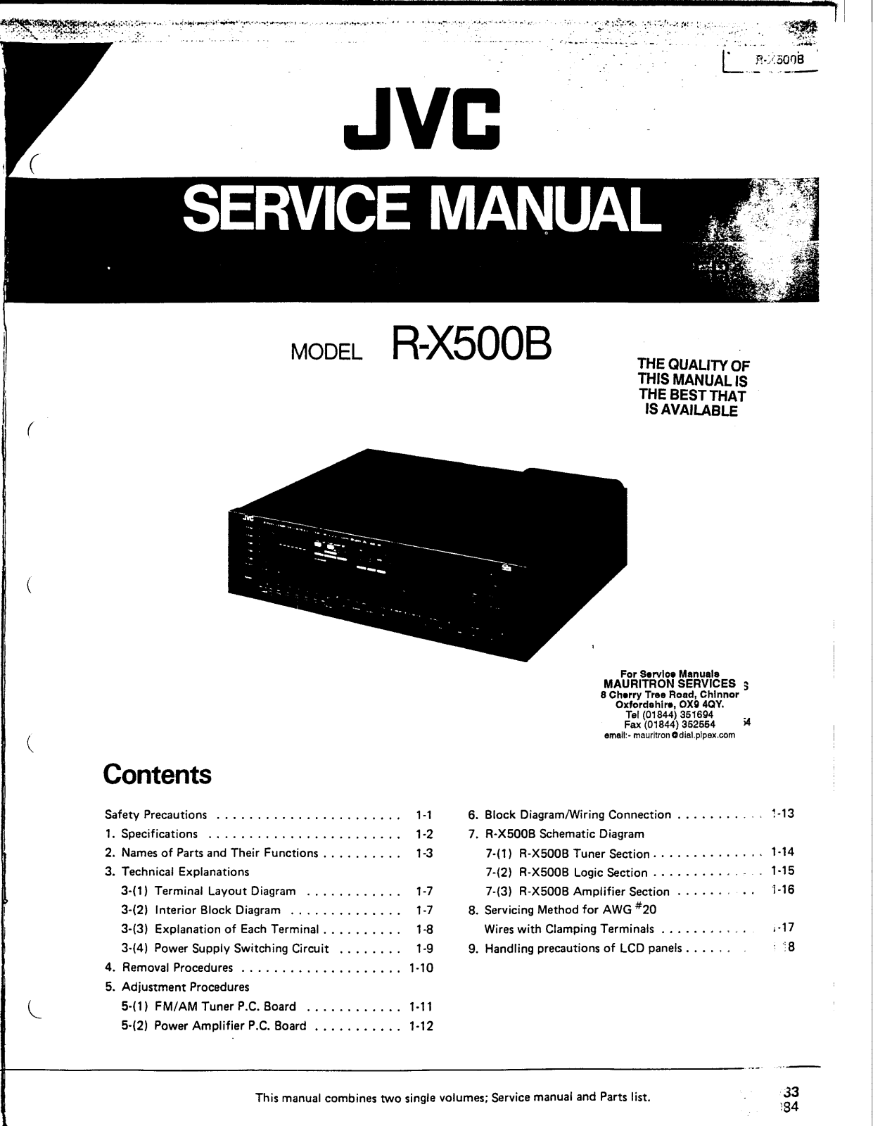 JVC RX-500-B Service manual