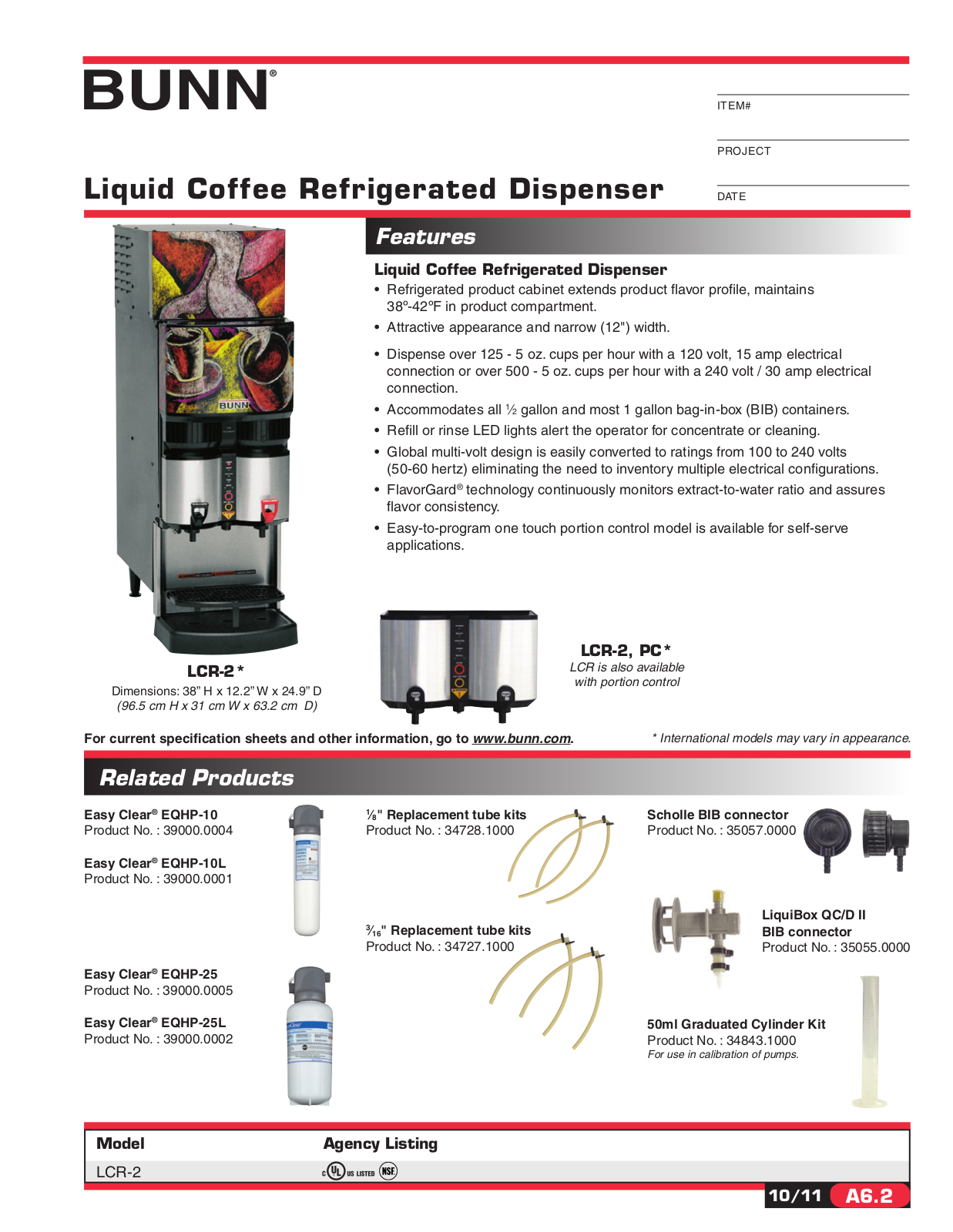 Bunn-O-Matic LCR-2 General Manual