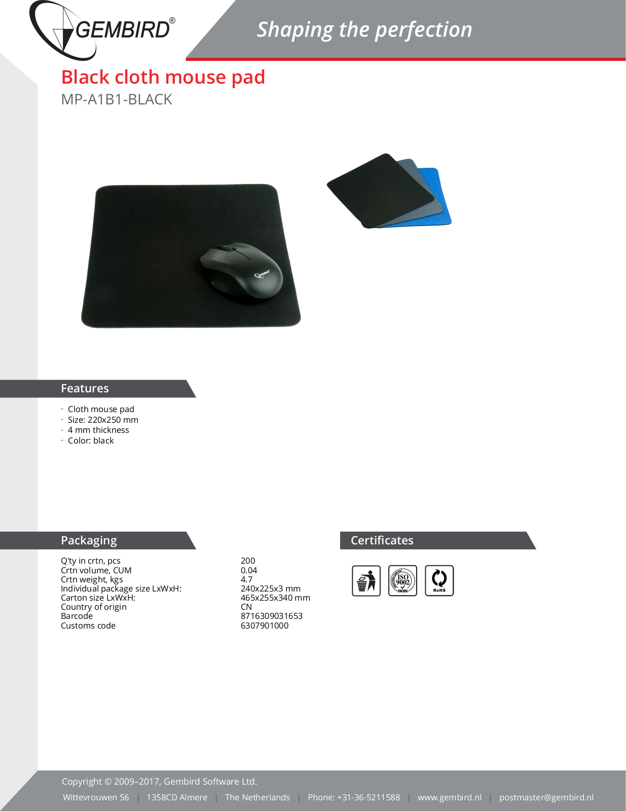 Gembird MP-A1B1-BLACK User Manual - ManualMachine.com
