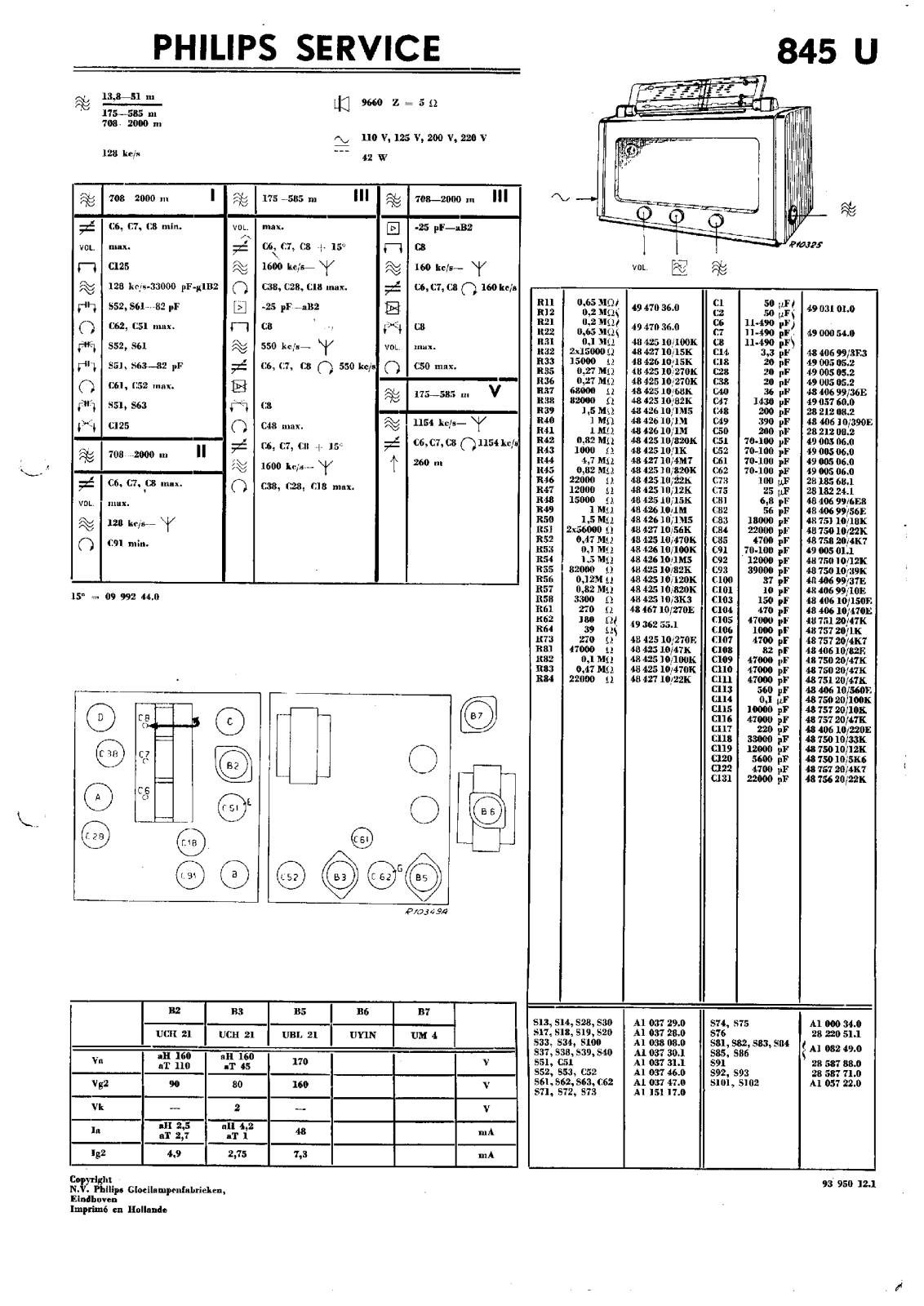 Philips 845-U Service Manual
