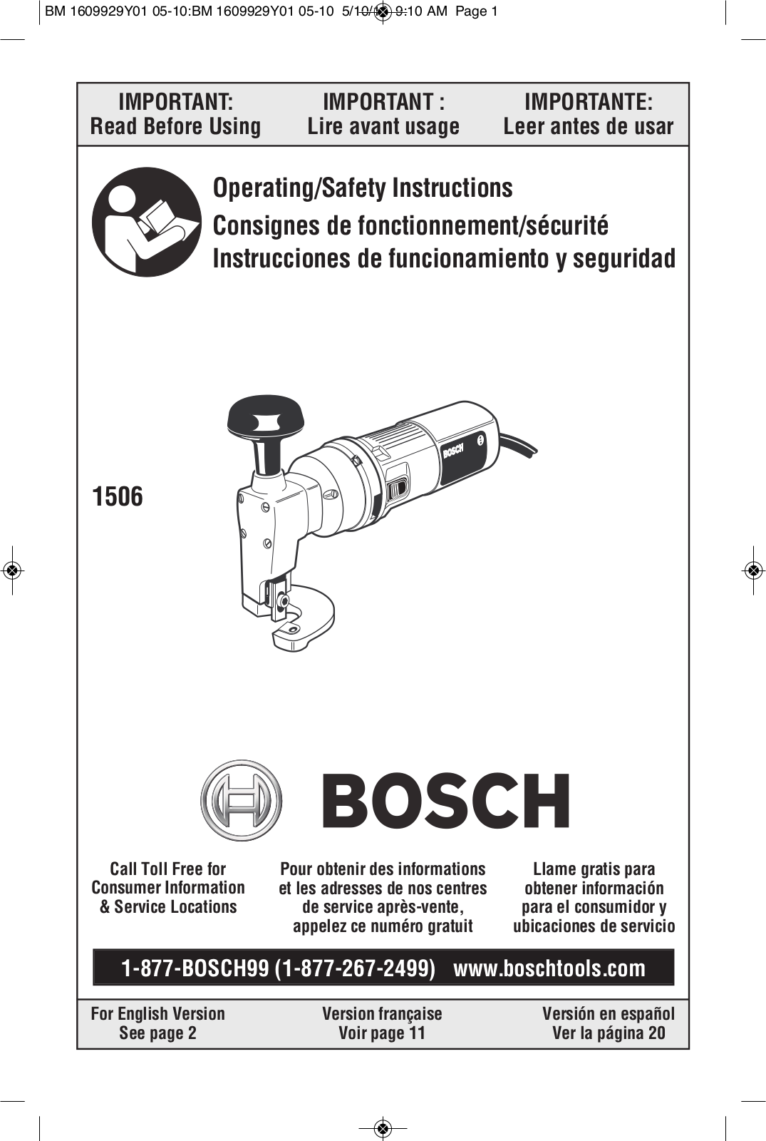 Bosch Power Tools 1506 User Manual