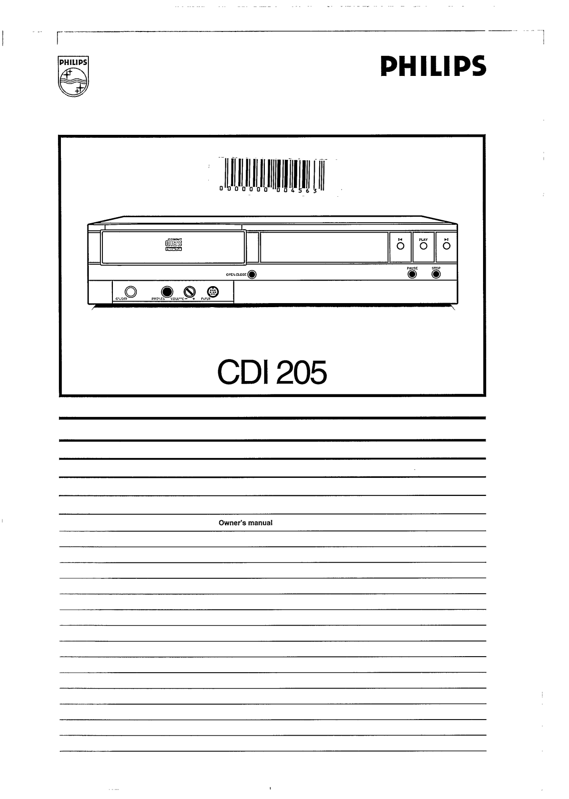 Philips CDI205 User Manual