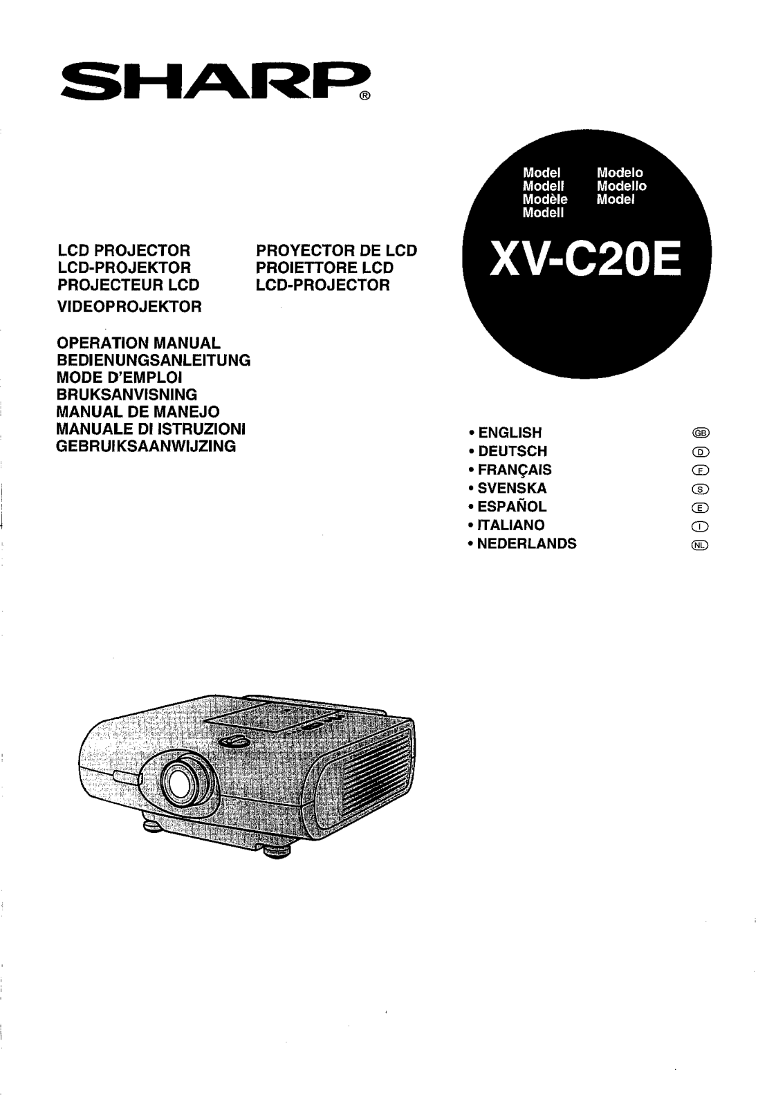 Sharp XVC20E User Manual