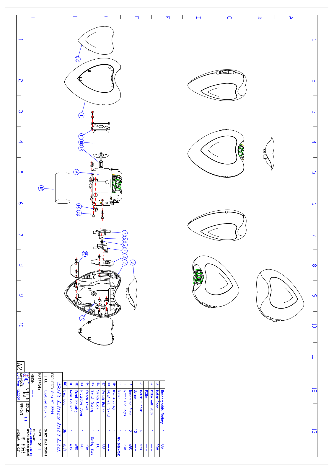 Vitek VT-2244 exploded drawing