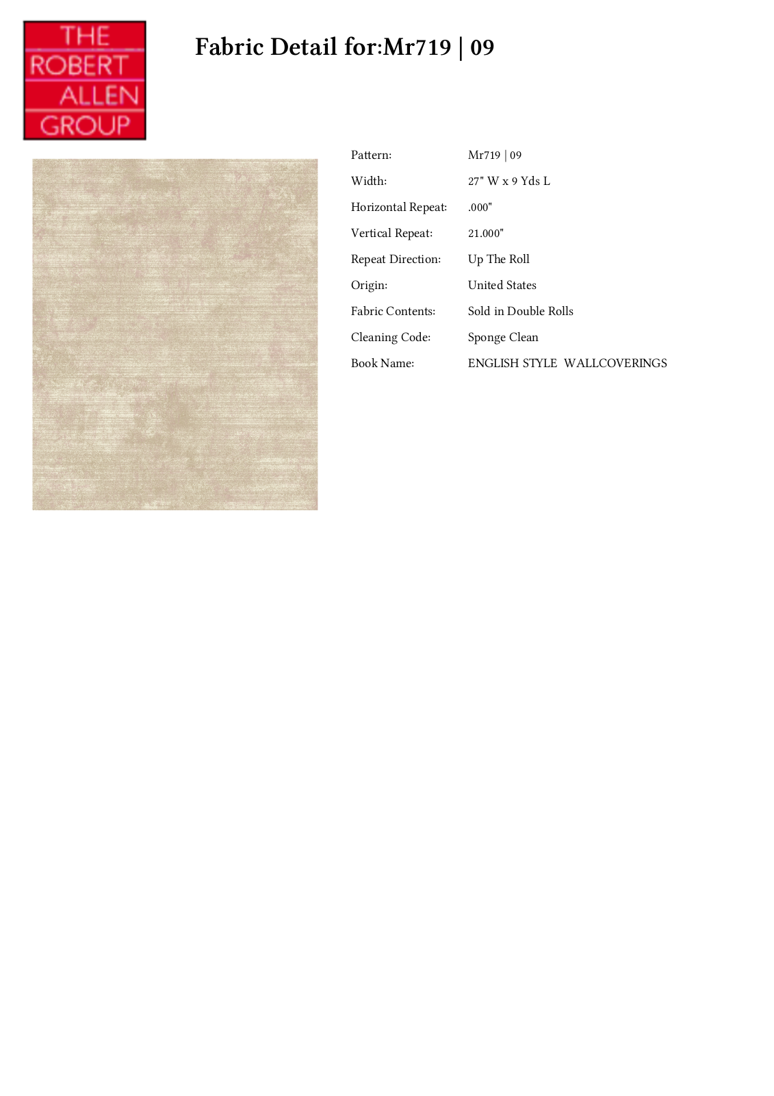 Robert Allen W004263189 Specifications - ManualMachine.com
