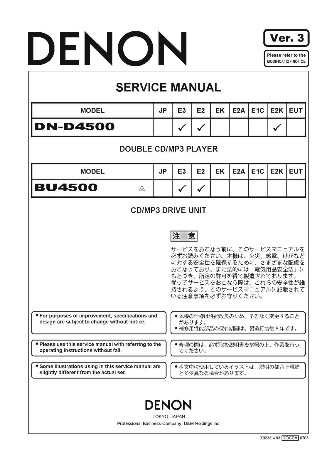 Denon DN-D4500 Service Manual