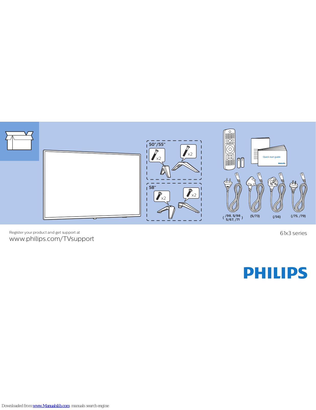 Philips 61x3 series, 50PUT6103S/98 Quick Start Manual