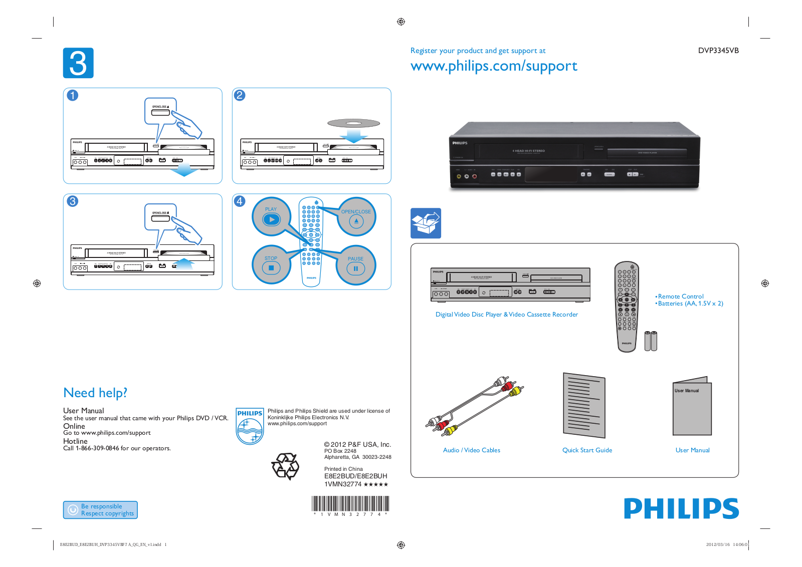 Philips DVP3345VB/F7 User Manual