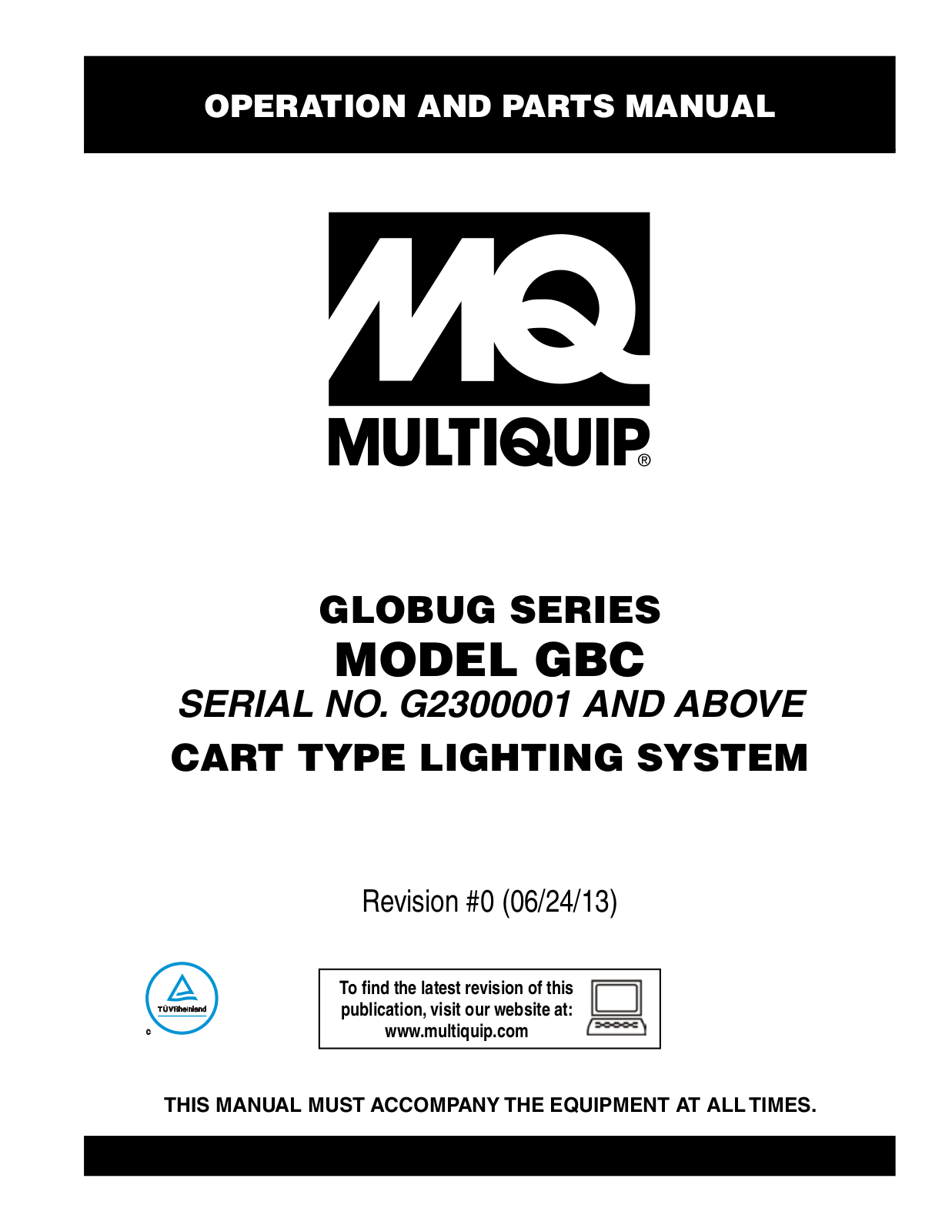 Multiquip GBC User Manual