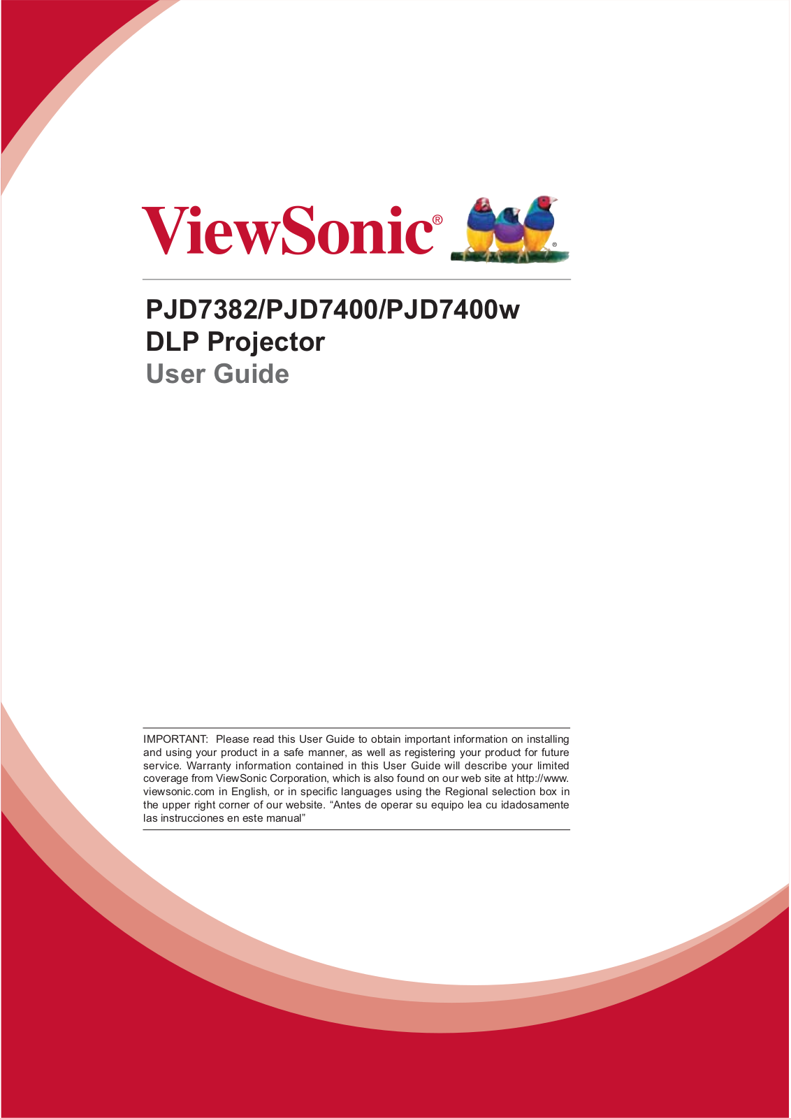 ViewSonic PJD7382, PJD7400W, PJD7400 User Manual