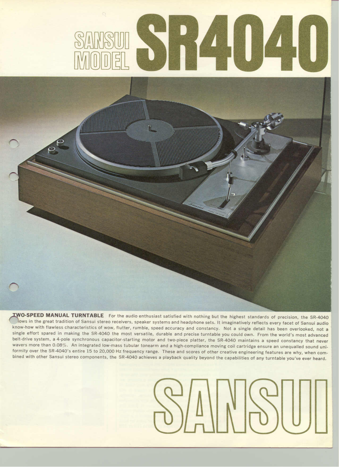 Sansui SR-4040 Brochure