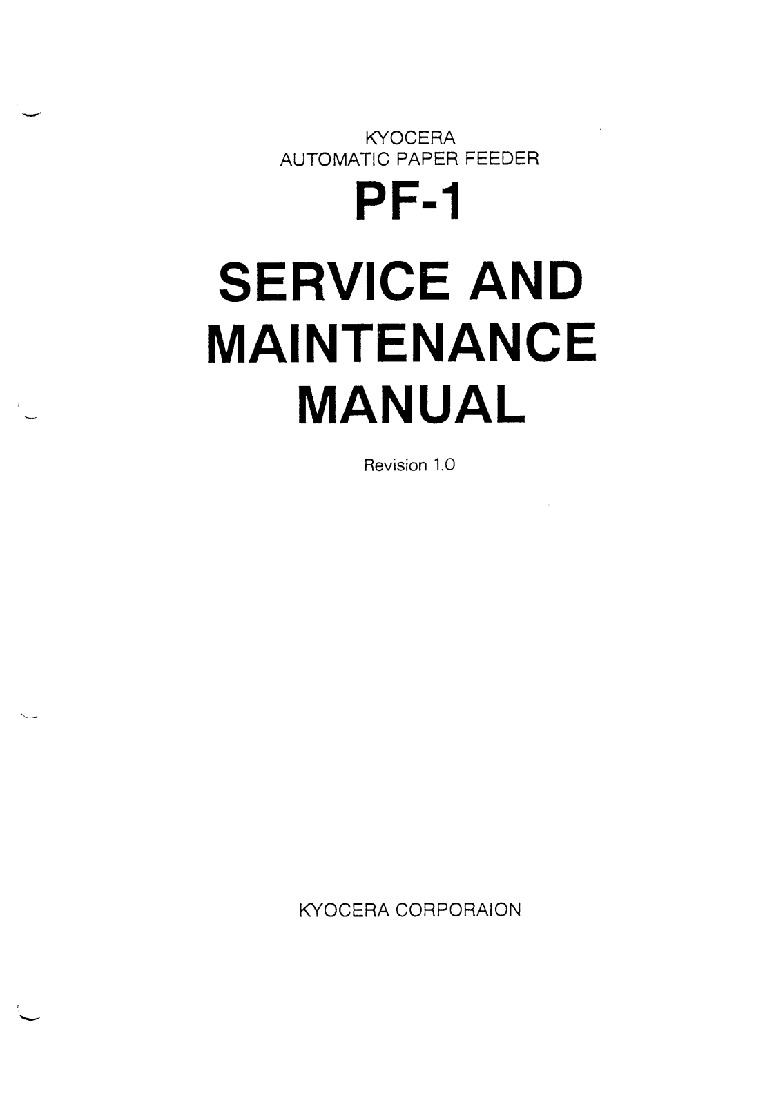 Kyocera PF-1 Service Manual