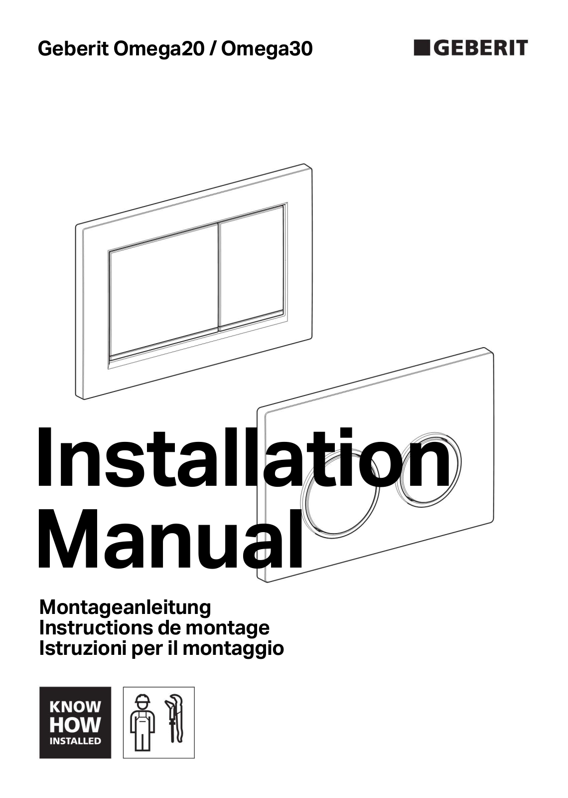 Geberit 115.080.KH.1, 115.085.KJ.1, 115.080.JQ.1, 115.080.KN.1, 115.085.KH.1 Installation Manual