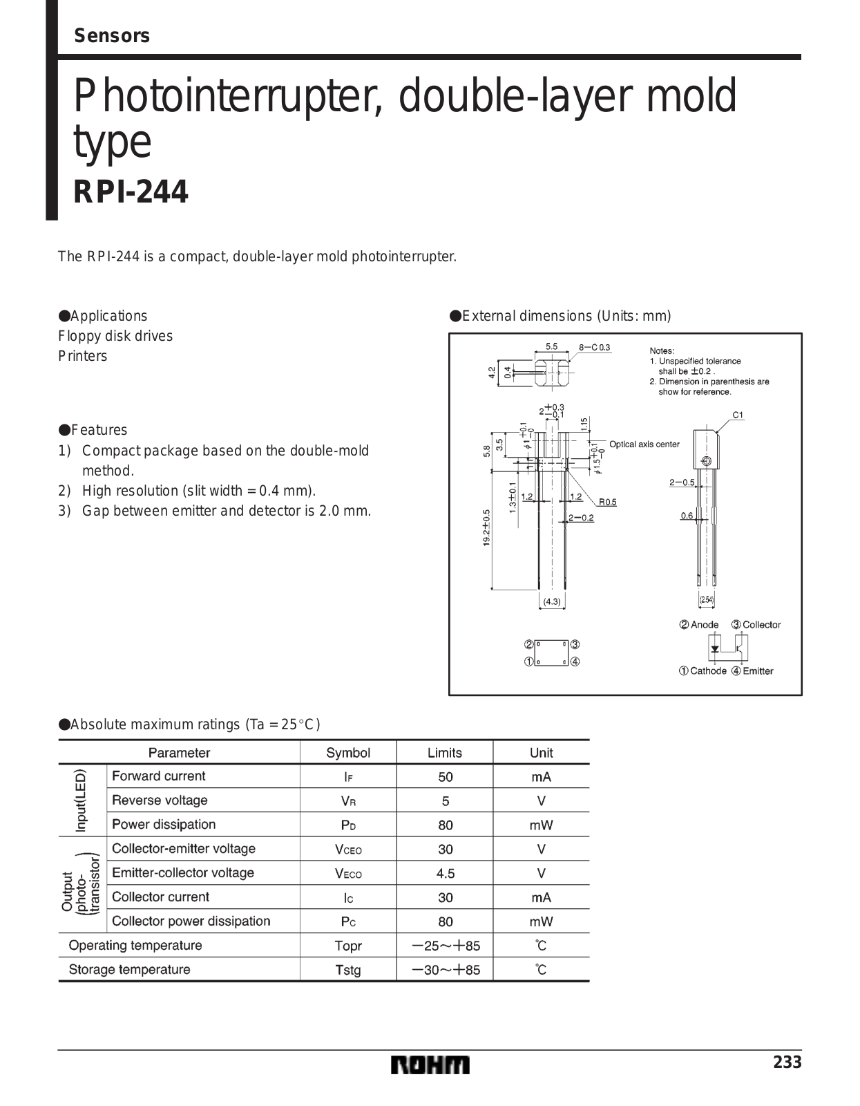 ROHM RPI-244 Datasheet