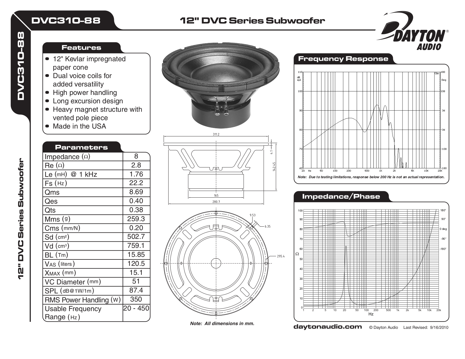 Dayton DVC310-88 User Manual