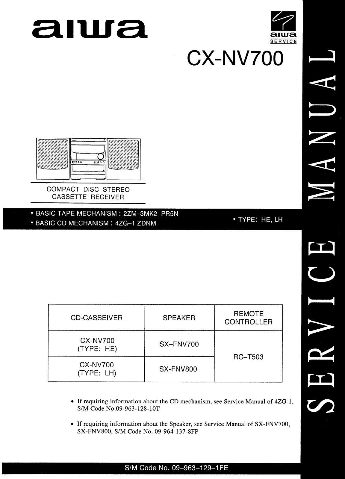 Aiwa CXNV-700 Service manual