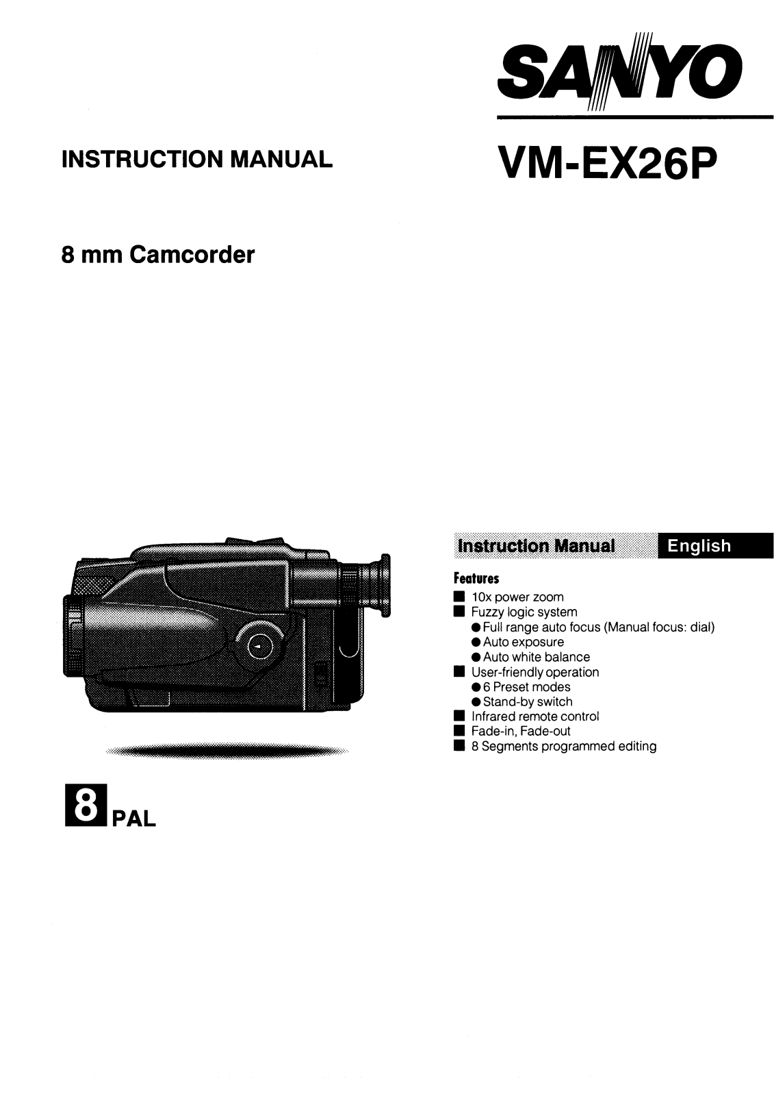 SANYO VM-EX26P User Manual
