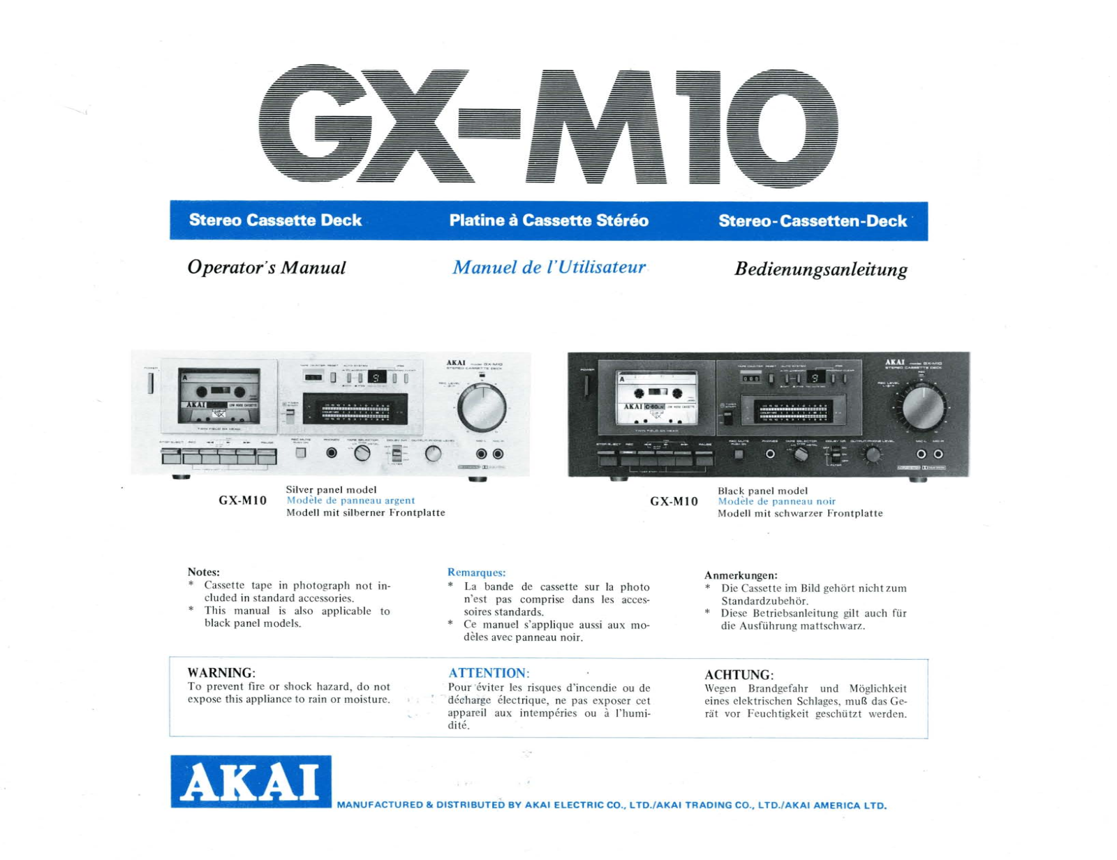 Akai GXM-10 Owners manual