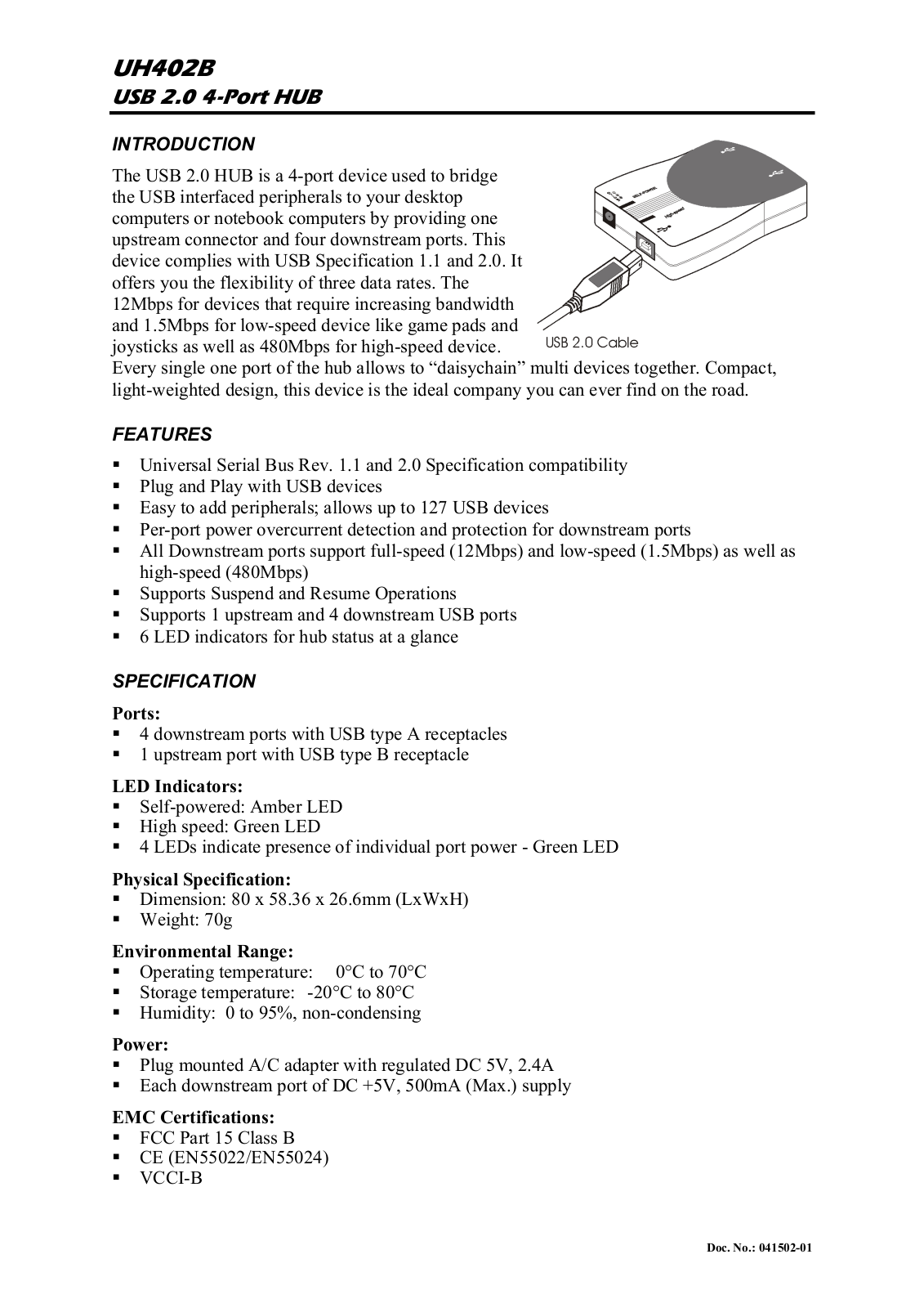 Abocom UH402B User Manual