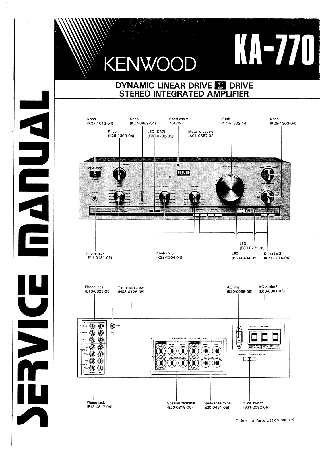 Kenwood KA-770 Service manual