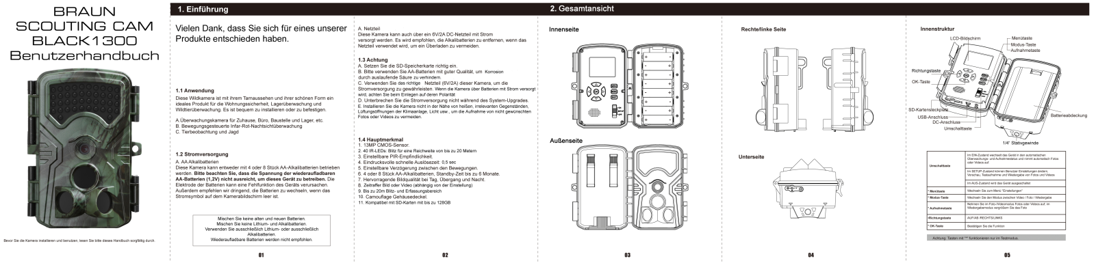 Braun Germany SCOUTING CAM BLACK 1300 User guide