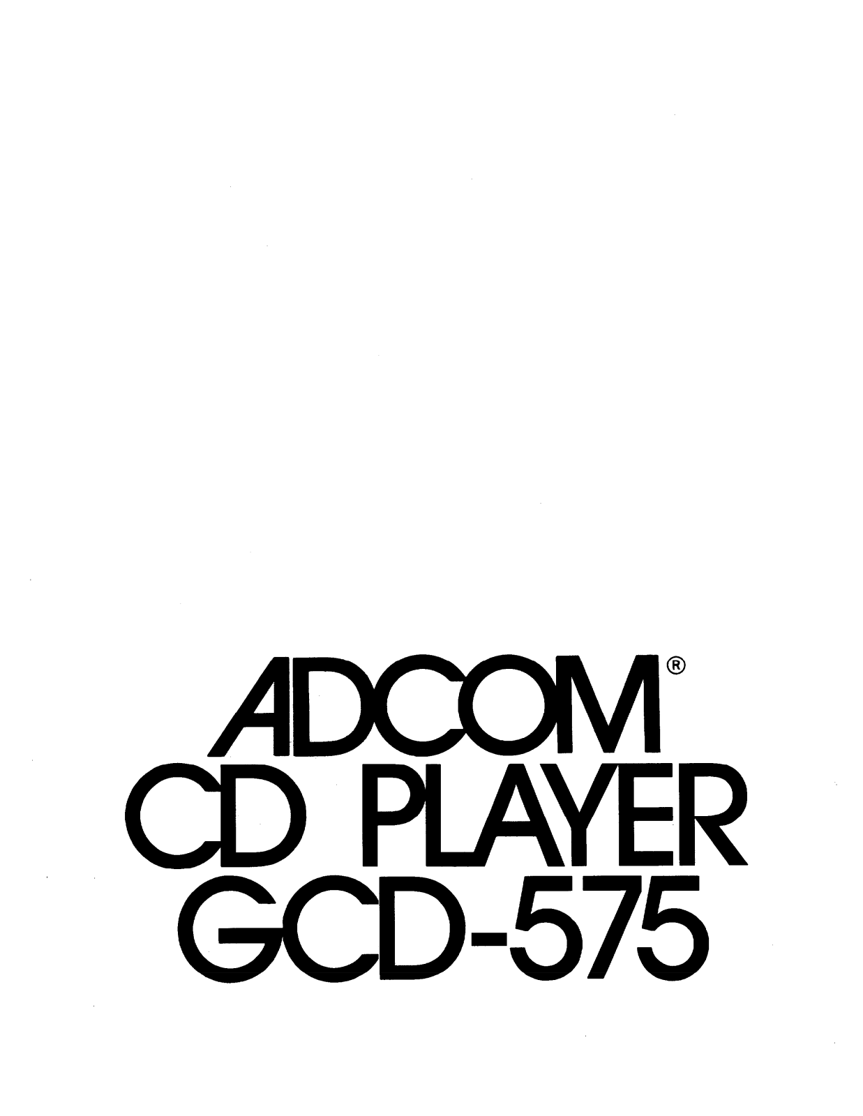 Adcom GCD-575 Owners manual